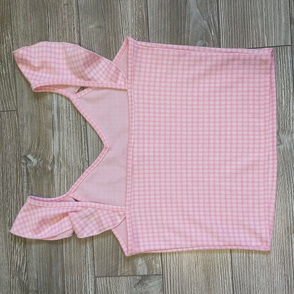 BOGO!! Caution to the Wind Girls Pink Gingham Flutter Sleeve Top - Picture 3 of 4